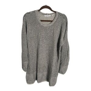 Eight Eight Eight 100% Cotton Size 1X Gray & White Sweater